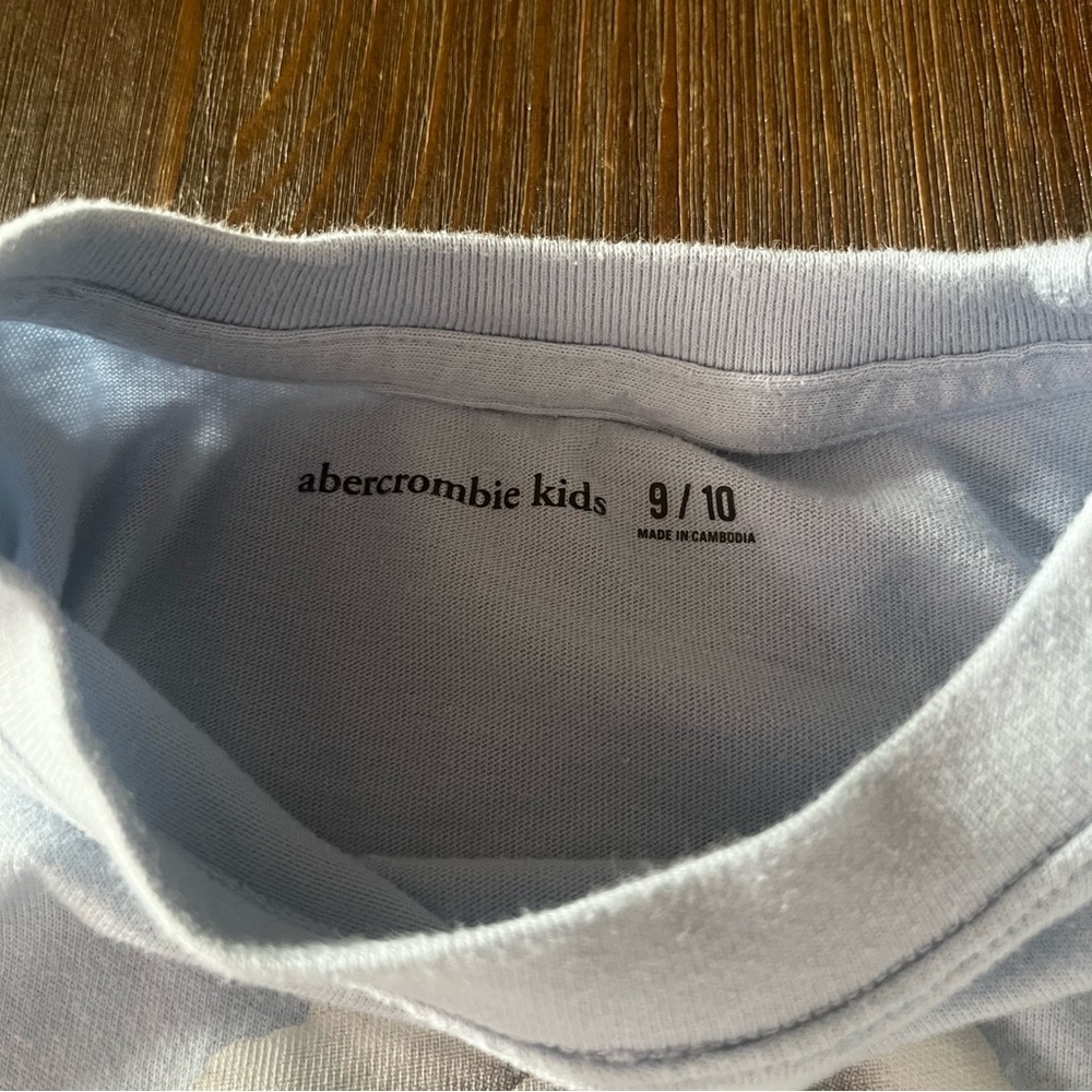 Abercrombie Kids Light Blue Tee with Monochrome Rose - Picture 3 of 4